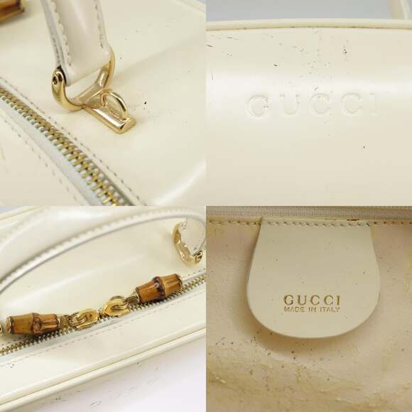 GUCCI Hand Bag Patent Leather Cream Gold - Picture 11 of 13